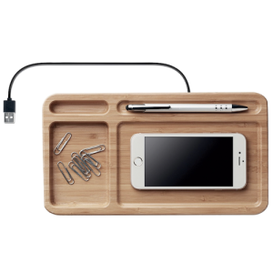 Cargador Inalámbrico Escritorio Bamboo